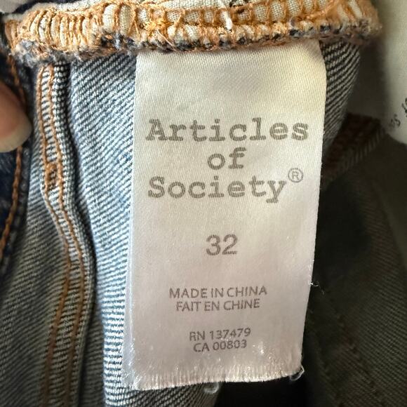 Articles of Society Village Straight Leg Jeans SZ 32 Casual Classic Preppy Boho - Picture 12 of 12